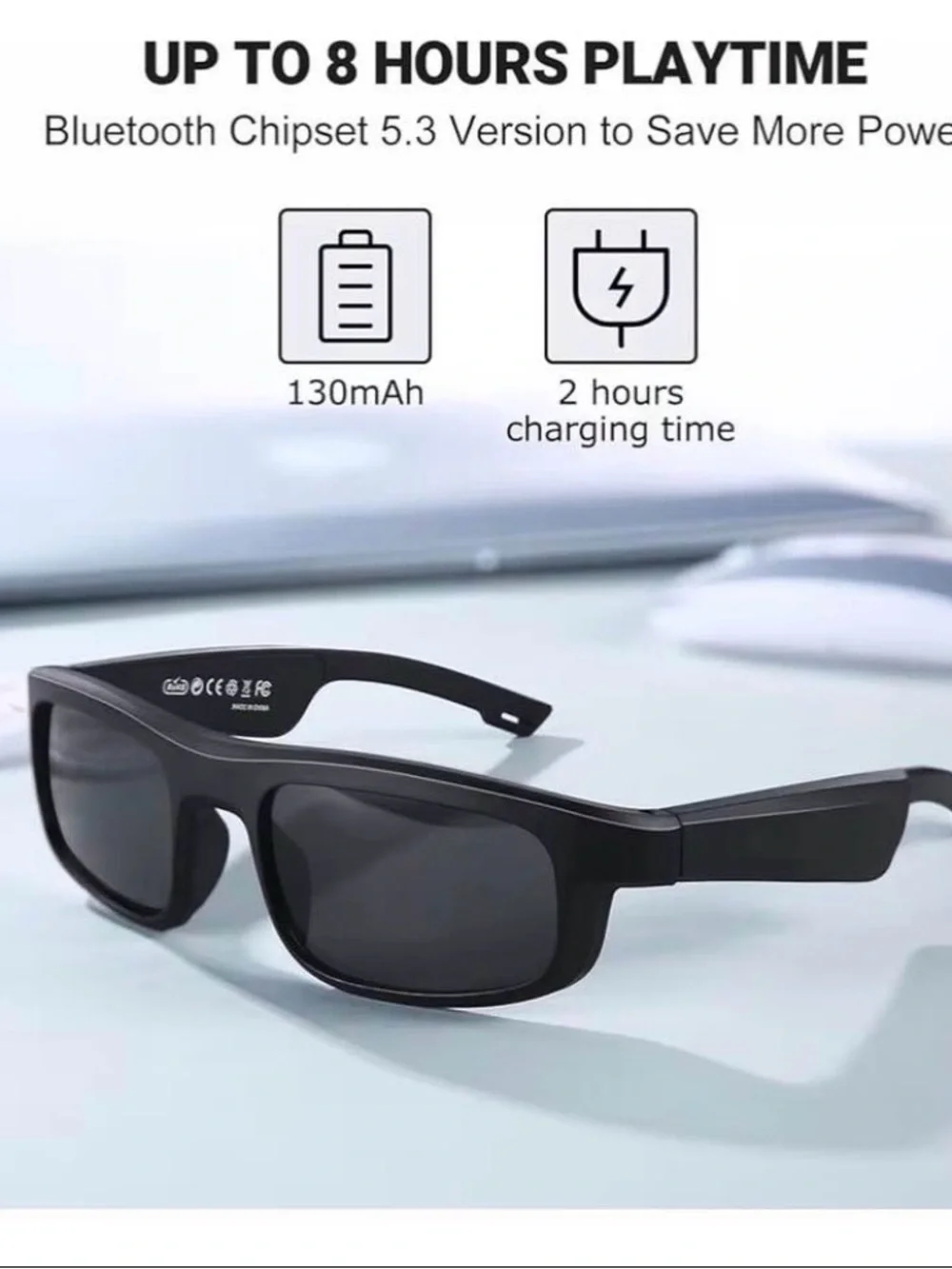 Wireless Bluetooth Sunglasses – Black